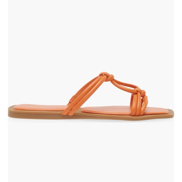 Azalea Wang Stetson-Orange Tubular Straps Flat Sandal, 7 - Picture 3 of 8